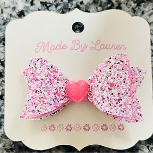 Adorable, One-of-A-Kind, Carefully Crafted Children’s Bows! “Sparkle Heart Bow”